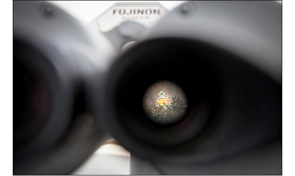 칠갑산 휴게소가 보이는 망원경